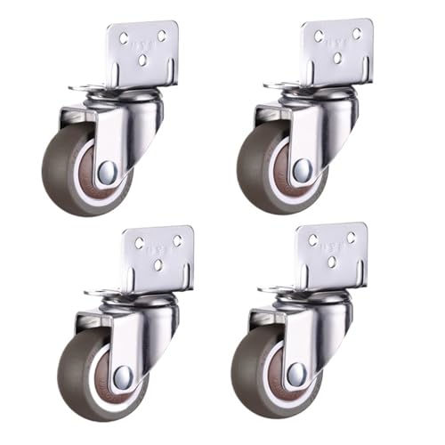 4 stücke Möbelrollen Räder Weiche Gummi Lenkrolle Ganz Roller for Trolley Baby Krippe Bett Haushalts Zubehör(Silver,1.25 inch) von EEEBLBXNQ