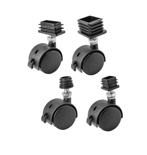 4 stücke Quadrat Rechteck Rollen Schraube Mit Bremse Universal Rad Möbel Kunststoff Kleine(30x50mm) von EEEBLBXNQ