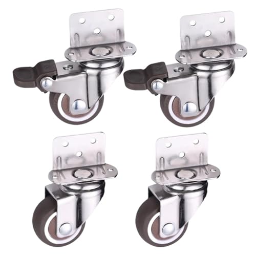 4 stücke Räder Krippe for Baby Bett Möbel Verschiebung Roller Last Weiche Gummi Ruhig Lenkrollen Rad Mit Bremse(Swivel and brake,2inch) von EEEBLBXNQ