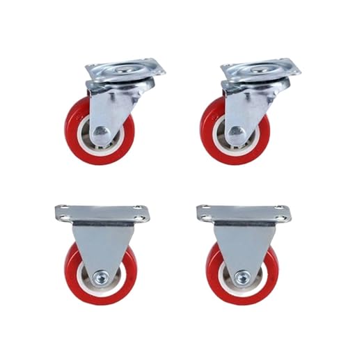4 stücke Rollen Universal Rotierenden Rad Feste 1,5-zoll Rot Verwendet for Möbel Schränke Und Handkarren Swivel(Swivel-2 and fixed-2) von EEEBLBXNQ