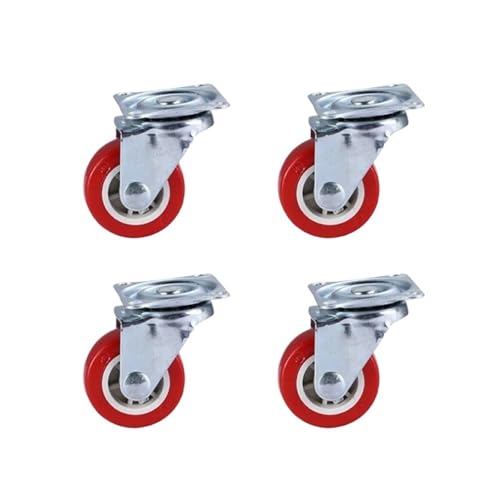 4 stücke Rollen Universal Rotierenden Rad Feste 1,5-zoll Rot Verwendet for Möbel Schränke Und Handkarren Swivel(Swivel wheel-4pcs) von EEEBLBXNQ