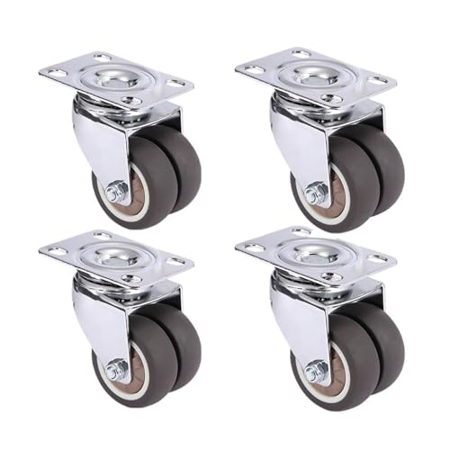 4 stücke Schwenkbare Möbelrollen 1,5 "/2" Weiche Gummirollen Mit Bremse for Plattformwagen(4PCS without brake,1.5 Inch) von EEEBLBXNQ