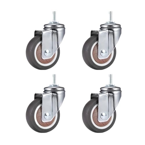 4 stücke Vorbau Lenkrollen Schraubhebel Universalrollen Schwenkbar Mit M6/M8 Gewindestangen for Karren Möbelwagen(S-4 Universal,1.5 Inch) von EEEBLBXNQ