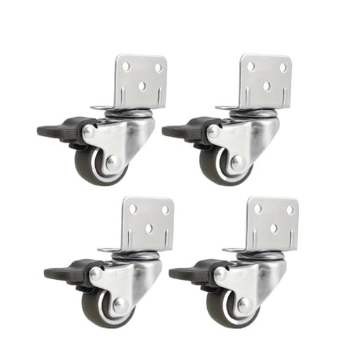 4-teilige Lenkrollen mit doppeltem Feststellsystem, nicht abfärbende Gummiräder, 360°-Drehung, L-förmige, feststellbare Rolle(4Pcs Brake) von EEEBLBXNQ