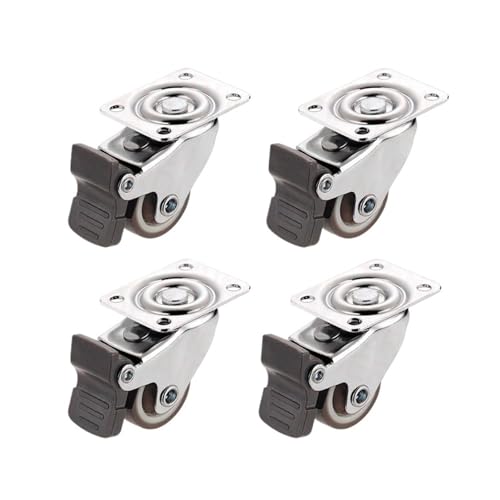 4PCS Weiche Gummi Swivel Casters Räder Roller Trolley Caster Mit Bremse for Möbel Plattform(4PCS with brake,2 inch) von EEEBLBXNQ