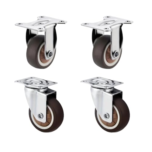 4Pcs 1/1,25 Zoll Caster Räder Möbel Castor Universal Swivel Gummi Flachen Boden for Tisch Schränke(2 Fixed 2 Universal,1.25 inch) von EEEBLBXNQ