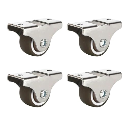 4Pcs 1,25 Zoll Möbel Caster Räder Low Profile Gummi Roll Castor Rad Starre Stille for Warenkorb Schublade von EEEBLBXNQ