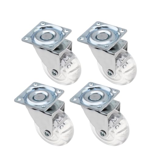 4Pcs 2/3 Zoll Kristall Universal Caster Räder Set Transparent Bremse for Karren Kommoden Plattform Trolley Stuhl Werkzeuge(2inch no Brakes) von EEEBLBXNQ