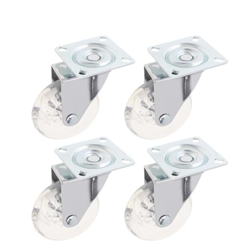 4Pcs 2/3 Zoll Kristall Universal Caster Räder Set Transparent Bremse for Karren Kommoden Plattform Trolley Stuhl Werkzeuge(3inch no Brakes) von EEEBLBXNQ