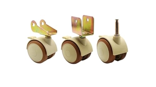 4Pcs 2'' Möbel Krippe Lenkrollen Schrank Klemme Mit Bremse Räder Nylon Unterstützung Bein for Stühle Baby Bett Trolley(WHITE) von EEEBLBXNQ