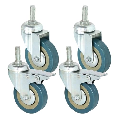 4Pcs 2 Zoll Swivel Caster Räder Mit M8x15mm Gewinde Stille Stem for Karren Werkbank 4Pcs 2 Zoll Swivel Caster Räder Mit M8x15mm Gewinde Stille Stem for Karren Werkbank von EEEBLBXNQ