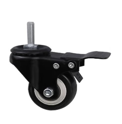 4Pcs Medium Duty Locking Caster Schwenk Räder Gewinde Stem Mit Bremse Trolley Möbel(50F) von EEEBLBXNQ