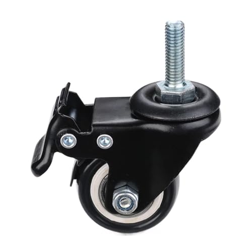 4Pcs Möbel Caster 1,5 Zoll M8 Schraube 40mm Stuhl Sofa Swivel Castor Gummi Räder Trolley Bremse(M8 with Brake) von EEEBLBXNQ