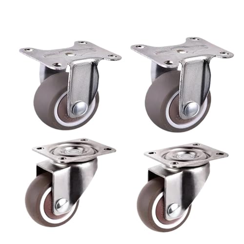 4Pcs Möbelrollen Stummes Rad 360° Schwenkgummirolle for Plattformwagenstuhl Haushaltszubehör(A-2Fixed -2 no brake,1 inch) von EEEBLBXNQ