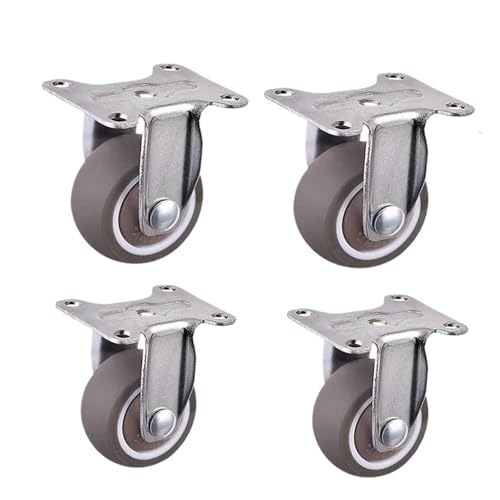 4Pcs Möbelrollen Stummes Rad 360° Schwenkgummirolle for Plattformwagenstuhl Haushaltszubehör(A-Fixed,1 inch) von EEEBLBXNQ