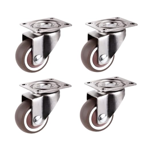 4Pcs Möbelrollen Stummes Rad 360° Schwenkgummirolle for Plattformwagenstuhl Haushaltszubehör(A-No brake,1 inch) von EEEBLBXNQ