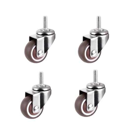 4Pcs Möbelrollen Stummes Rad 360° Schwenkgummirolle for Plattformwagenstuhl Haushaltszubehör(B-No brake,1.5 inch) von EEEBLBXNQ