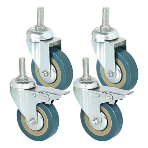 4Pcs Silent 2 Zoll Swivel Caster Räder M8x15mm Gewindeschaft for Karren Werkbank Ausrüstung Werkzeuge von EEEBLBXNQ