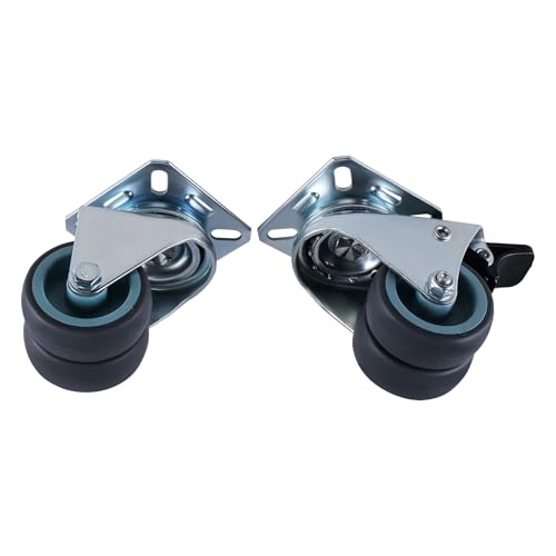 4pcs Casters Wheels 2 Inch Swivel Soft Rubber Roller With Brake And No For Platform Trolley Furniture 4pcs Casters Wheels 2 Inch Swivel Soft Rubber Roller With Brake And No For Platform Trolley Furniture von EEEBLBXNQ