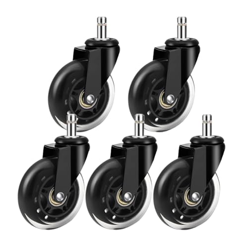 5 Stück Möbelrollen, 10 mm, 11, universelles Stummrad, 360 ° drehbar, Gummirolle for Plattformwagen, Stuhlzubehör(10MM) von EEEBLBXNQ