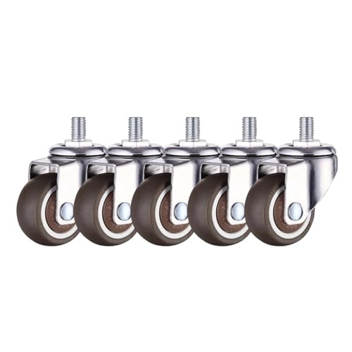 5 Stücke Plug In Swivel Caster Räder Dia 50mm Weichgummi for Ersatz Bürostuhl Möbel Rad(M10 Screw 1.5 inch) von EEEBLBXNQ