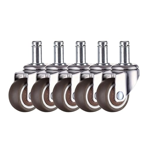 5 Stücke Plug In Swivel Caster Räder Dia 50mm Weichgummi for Ersatz Bürostuhl Möbel Rad(Spring type 1.5 inch) von EEEBLBXNQ