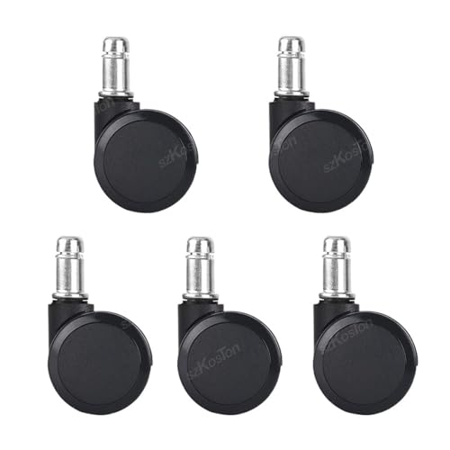 5 stücke Möbelrollen Räder 2 Zoll Gummi 360 Grad Drehbare Sichere Rollen Ruhig Bürostuhl Caster(Black) von EEEBLBXNQ