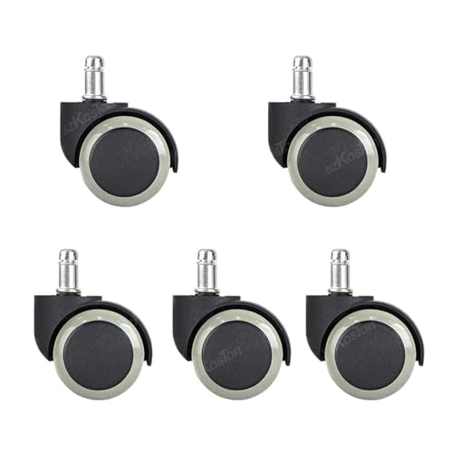 5 stücke Möbelrollen Räder 2 Zoll Gummi 360 Grad Drehbare Sichere Rollen Ruhig Bürostuhl Caster(Szary) von EEEBLBXNQ