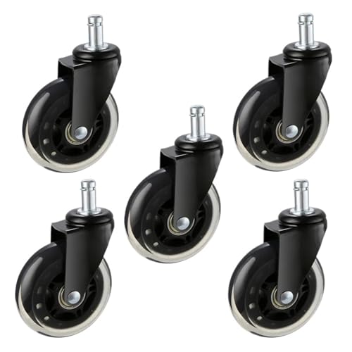 5 stücke Universal Möbel Rollen Räder 3 Zoll Gummi 360 Grad Drehbare Sichere Ruhig Büro Stuhl Caster(5pcs x 10mm) von EEEBLBXNQ