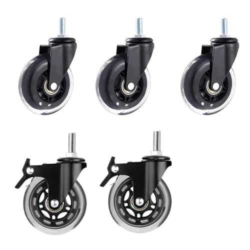 5Pcs 2 Zoll M8/M10 * 25mm Eis Rad Elektrophorese Unterhaltung Ausrüstung Roller Universal Bremse Stumm Caster(M8x25mm-Brake) von EEEBLBXNQ