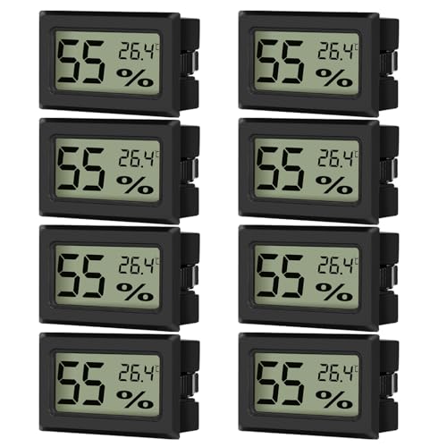 EEEKit 8x Mini Thermometer Hygrometer Innen LCD Mini Digital Temperatur Und Luftfeuchtigkeitsmesser Zimmerthermometer Raumtemperatur Messgerät Hydrometer Für Zuhause Büro Schlafzimmer, Celsius (°C) von EEEKit