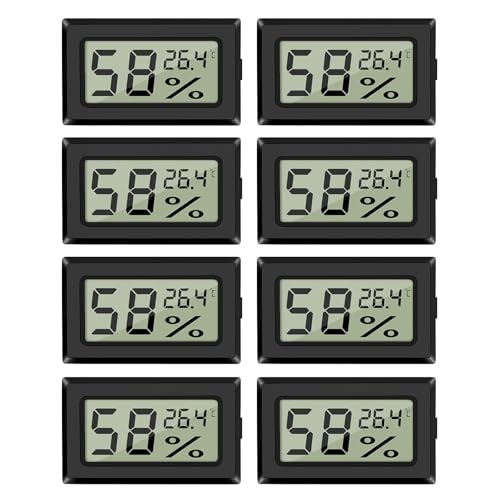 EEEKit 8er Pack Mini Digital Thermometer Hygrometer, Innenraum Temperatur Luftfeuchtigkeitsmesser für Zuhause, Celsius (°C) von EEEKit