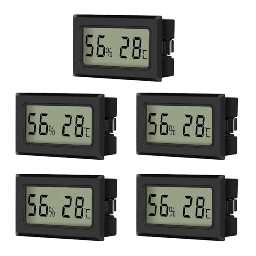 EEEKit 5-Pack Mini LCD Digital Thermometer Hygrometer, Temperaturmesser Feuchtigkeitsmesser Luftfeuchtigkeit Tester für Gewächshaus/Autos/Zuhause/Büro von EEEKit