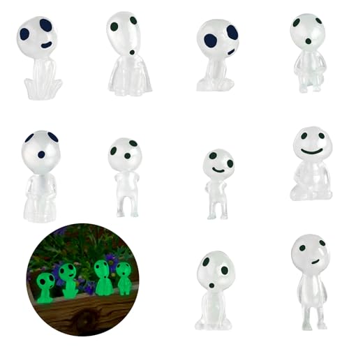 EEEKit 10 Stück Baum Elfen Puppe, Leuchtende Gartengeister Miniaturfiguren Halloween-Dekoration, Micro Landschaft Ornament für den Garten Getopfte Dekoration von EEEKit