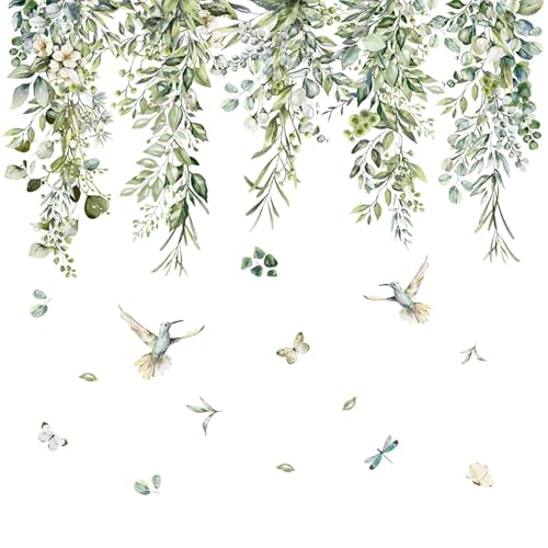 EEEKit Botanische Wandtattoos, Peel and Stick Eukalyptus Blumen Blätter Fensteraufkleber, Große Ranken Aufkleber für Wanddekoration EEEKit Botanische Wandtattoos, Peel and Stick Eukalyptus Blumen Blätter Fensteraufkleber, Große Ranken Aufkleber für Wanddekoration von EEEKit