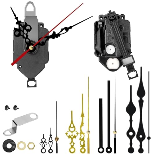 EEEKit Uhrwerk für Wanduhr, 2 Stück Quarz Uhrwerke, Uhrwerk Lautlos zum Selbsteinbau mit 5 Zeiger für DIY Pendeluhr Reparatur von EEEKit