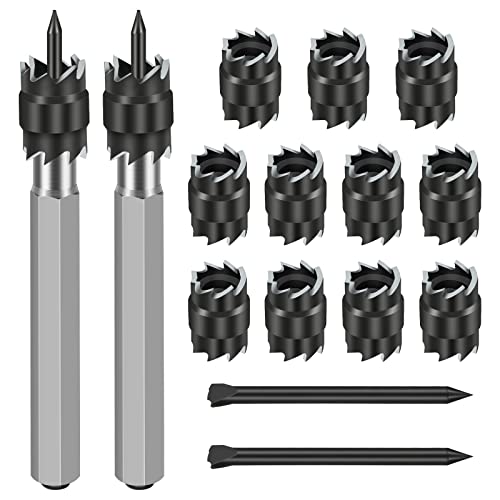 EEEKit Punktschweiß Schneider Kit 15er-Pack, 3/8"HSS Spot Weld Cutter Entferner Bohrer Sechskant Blechlochschneider Entferner für Power Drill Punktschweißen von EEEKit