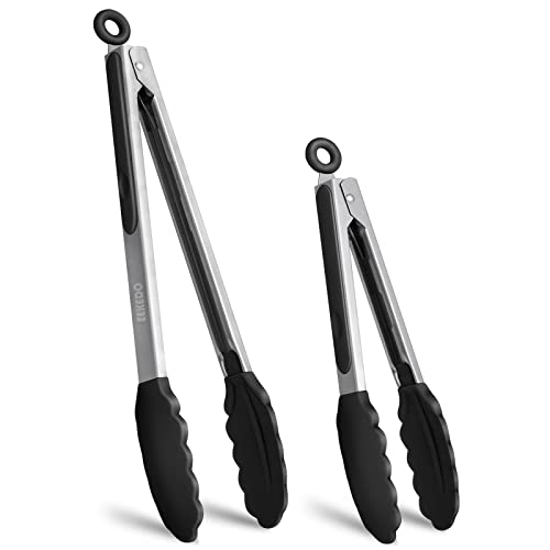 EEKEDO Küchenzange, Edelstahl-Silikonzange zum Kochen, 600ºF, hohe hitzebeständige Grillzange, Set mit 2-9 Zoll und 30,5 cm, Schwarz EEKEDO Küchenzange, Edelstahl-Silikonzange zum Kochen, 600ºF, hohe hitzebeständige Grillzange, Set mit 2-9 Zoll und 30,5 cm, Schwarz von EEKEDO