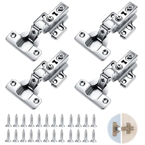 4er-Pack Schrankscharniere, cabinet hinges, geräuschlose Federscharniere, Hydraulisches Dämpfungsscharnier aus kaltgewalztem Stahl, belastbar bis 12 kg, geeignet für Schränke, Kleiderschränke usw von EEPLUYTY