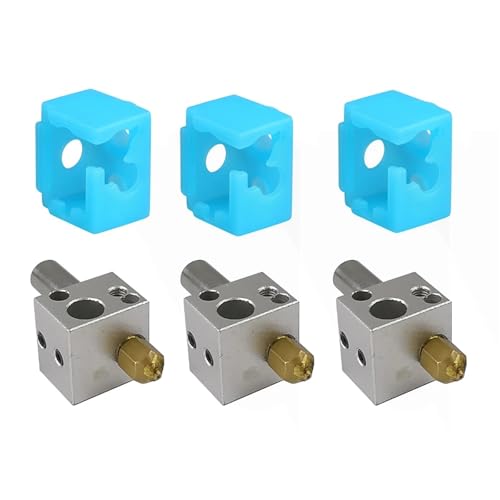 3 STÜCKE for FL-SUN Q5 3D-Drucker Hotend Kit Teile 4in1 Extruder 0,4mm Messingdüse Wärmeblock Metallkehle Heatbreak Rohr Zubehör von EEQANAO