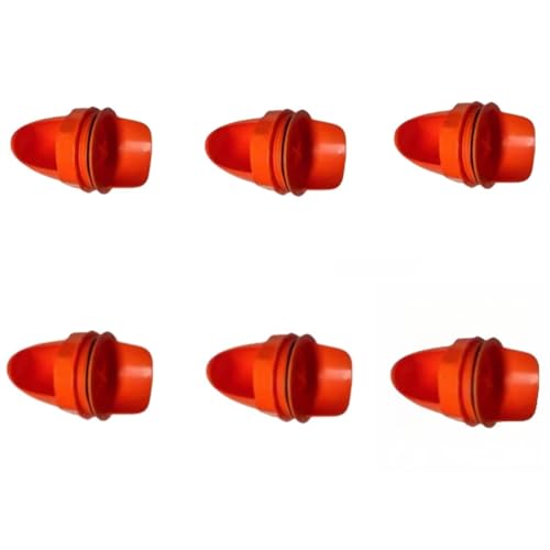 EEQANAO Hühnerfutterspender, regendicht, Futterspender-Anschluss-Kit for Eimer, Tank, Fässer, Behälter, Schwerkraft-Futter-Kit, Tröge(Orange 6pc Feeders) von EEQANAO