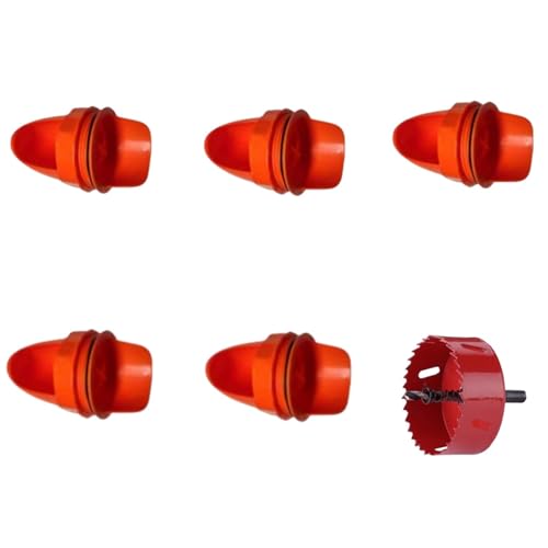 EEQANAO Hühnerfutterspender, regendicht, Futterspender-Anschluss-Kit for Eimer, Tank, Fässer, Behälter, Schwerkraft-Futter-Kit, Tröge(Orange Set) von EEQANAO