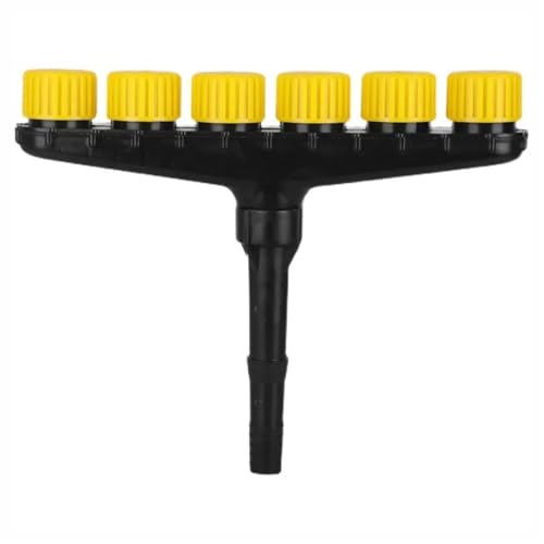 EEQANAO Landwirtschaftliche Zerstäuberdüse Gartenrasensprinkler Bauernhof-Gemüsebewässerung Einstellbares Bewässerungswerkzeug mit großem Durchfluss 3/4/5/6 Wege(6 Spray Nozzle) von EEQANAO