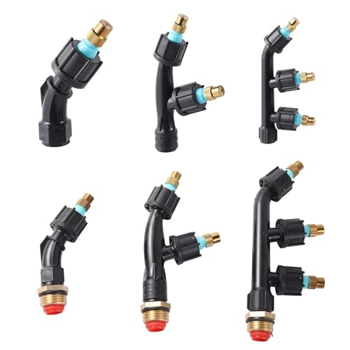 EEQANAO Zerstäubungssprühdüse Einzel-/Doppel-/Dreidüsenkopf Gartenpflanzen Blumen Beschlagen Bewässerungssprüher Bewässerungswerkzeug(2Way Brass Connector) von EEQANAO