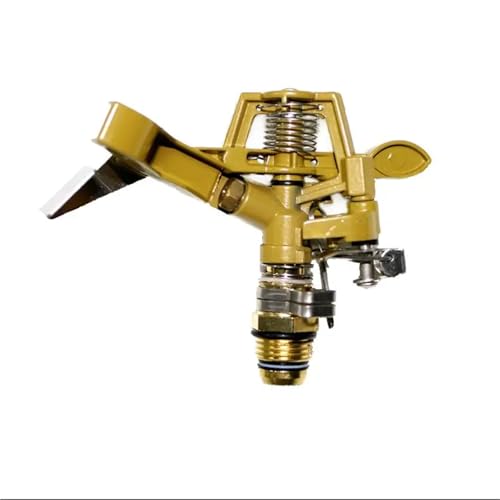 Garten-Drehkipp-Schlagregner 1/2 Zoll Außengewinde Messing Rasenbewässerung Einstellbare Düse Bewässerungssprinkler(A) von EEQANAO