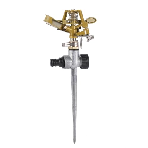 Garten-Drehkipp-Schlagregner 1/2 Zoll Außengewinde Messing Rasenbewässerung Einstellbare Düse Bewässerungssprinkler(B) von EEQANAO