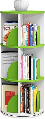 Bücherregal Bücherregal, drehbar, aus Holz, abgerundete Ecken, 360-Grad-Bodenregal, Bücherregal (grün, 46 x 97 cm) von EESHHA