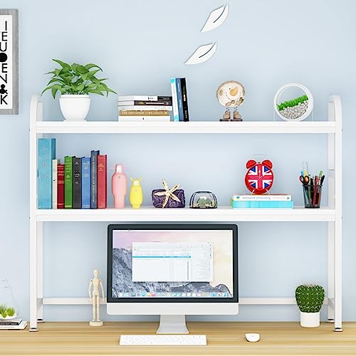 Desktop-Bücherregal Desktop-Bücherregal – Desktop-Bücherregal, 2-stufiges verstellbares Schreibtisch-Bücherregal aus Schmiedeeisen, Mehrzweck-Schreibtisch-Organizer, Aufbewahrungsregal, Desktop-Büche von EESHHA