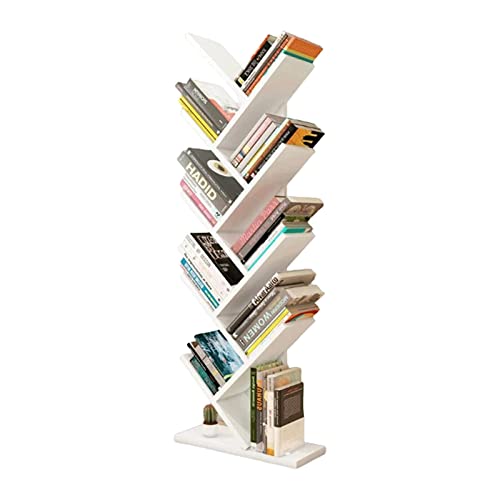 EESHHA Bücherregal Baum-Bücherregal, mehrschichtiges Bücherregal, einfaches, modernes, bodenstehendes Bücherregal, offenes Ausstellungsregal, Bücherregale (weiß) von EESHHA