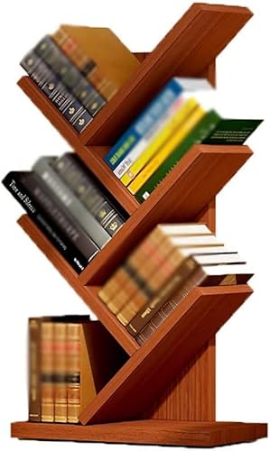 EESHHA Bücherregal Bodenstehendes Bücherregal, Kombinationsaufbewahrung aus Holz, kleines Bücherregal (Rot 5) von EESHHA